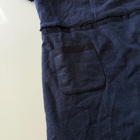 Banana Republic-Navy Blue-Wool Blend-Tweed-Speckled-Fringe-NWT-Sheath Dress-12 P - Picture 16 of 16